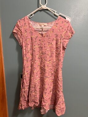 Band of Gypsies Dusty Rose Floral Top